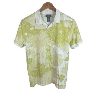 PO752 Men’s H&M SLIM Fit Floral Beach Casual Short Sleeve Polo Shirt S